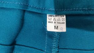 Teal Blue cotton denim pant