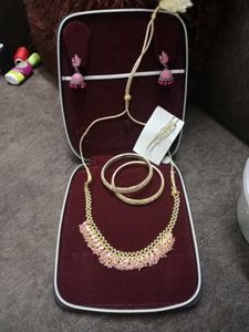 Necklace, Jumukka, Bangles And Hair Clips Combo