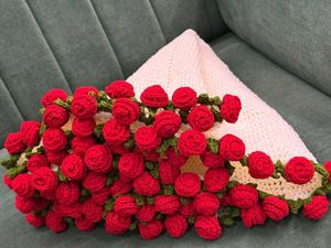 Crochet Viral Rose Bouquet Blanket 26inches