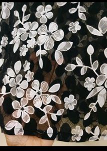 Floral black and white top