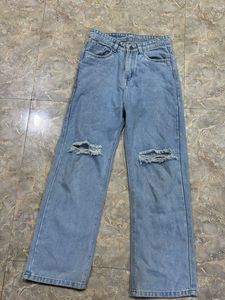Ripped Wide Leg Jeans