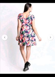 Flared Floral Dress