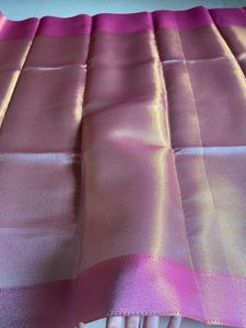 Elegant Tissue Saree - Gold &amp; Pink