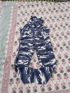 Camouflage Print Dungarees