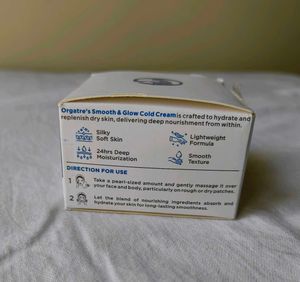 Brand New Orgatre Smooth And Glow Cold Cream Moist