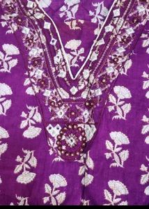 Purple Printed Kurta Set
