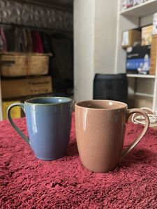 Set of Two Ceramic Mugs Dual Glazed
