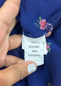 Globus - Navy Blue Transparent Pink Floral Shirt