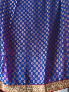 Net Saree.... In Two Colour Mix.. Red &amp; Blue ..