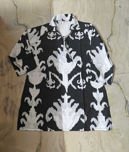 Black N White Short Kurta Set