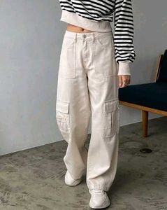 Beige Baggy Jeans