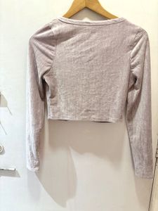 AERO Ribbed Cropped Long Sleeve Top