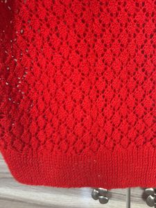 Beautiful Red Crochet Knit Top