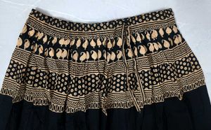 Black Paisley Print Skirt