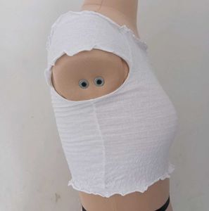 White Smocked Off-the-Shoulder Crop Top