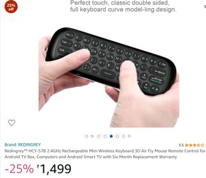 Redingrey™ HCY-57B 2.4GHz Rechargeable Mini Wireless Keyboard 3D Air Fly Mouse Remote