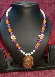 2 Combo Cristal Moti Neck Piece