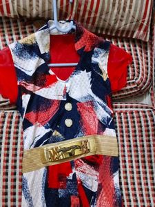 Girls' Dress with Belt &amp; Pants