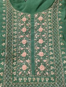 Green Embroidered Kurta