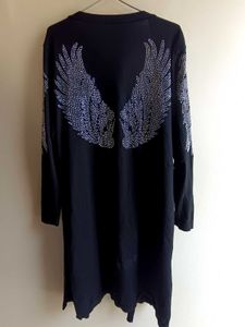 Black Long Sleeve Cardigan Stracheble-42 to 44