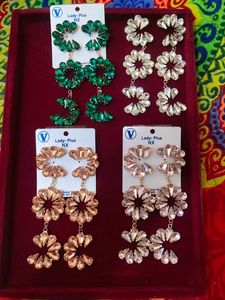 Statement Crystal Flower Earrings