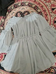 Light Blue Off Shoulder Top