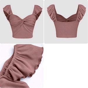 Twisted Ruffle Crop Top
