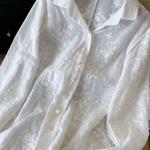 LUXURY CUTWORK COTTON SHIRT