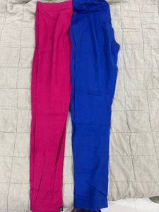 Colorful Leggings Set - Blue & Pink