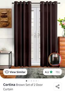 Brown Door Curtains (Set of 2)