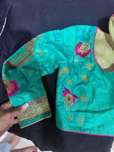 Pink &amp; Green Saree