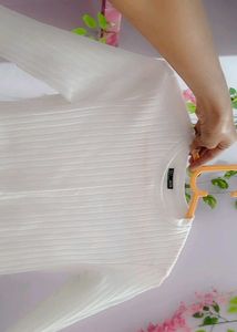 Zara White Knit Top
