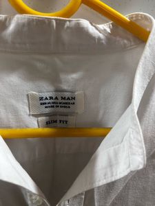 Zara White + Azo Blue Shirt (Combo of 2)