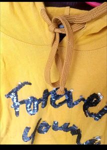 🧡💛Sequins Forever Young Hoodie Tee