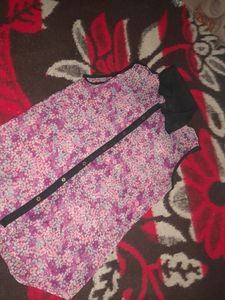 Pink Black Floral Shirt