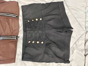 Brown Halter Top &amp; High-Waisted Shorts Set