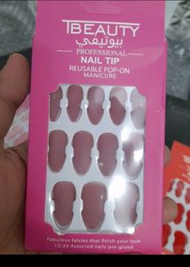 Matte Nails With Glue Sticker