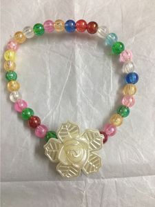 Rose Charm Multicoloured Bead Bracelet
