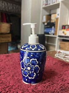 Blue Floral Soap Dispenser