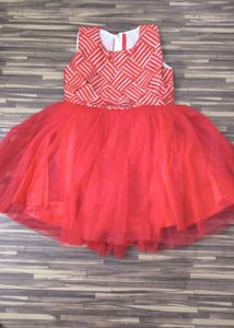 Red & White Party Dress 2-3 years Baby girl