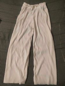 White Pleated Wide Leg Pants
