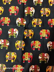 Elephant Print Fabric 2.10 Mtr.,pure Cotton