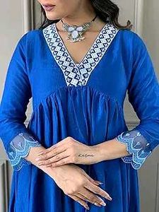 Partywear blue anarkali Trouser Dupatta Set 💙✨