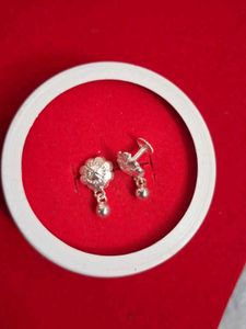 Silver Flower Drop Earrings 92.5 Hallmark
