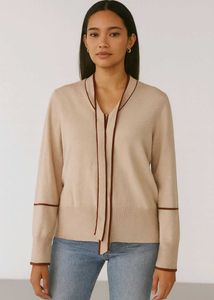 Elegant Tie-Neck Sweater