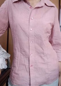 Pink Casual Fitted Shirt🩷