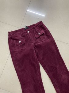 Forever 21 Burgundy Corduroy Flare Pants