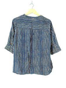 Gia Navy Blue Printed Loose Fit Top (Women)