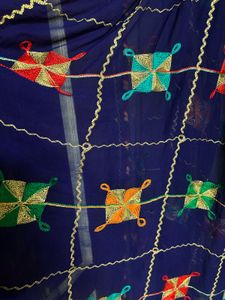 Blue Embroidered Dupatta