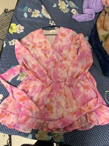 Pink Tie-Dye Mini Dress